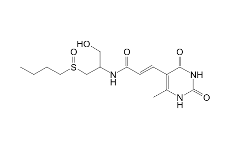 trans-(+)-N-[2-(butylsulfinyl)-1-hydroxymethyl)ethyl]-2,4-dioxo-6-methyl-1,2,3,4-tetrahydro-5-pyrimidineacrylamide