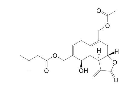 1(10)E-3Z-(5R,7S,8S)-14-Acetyloxy-5-hydroxy-15-isovaleroyloxygermacra-1(10),3,11(13)-trien-8,12-olide