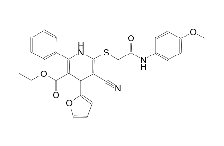 ethyl 5-cyano-4-(2-furyl)-6-{[2-(4-methoxyanilino)-2-oxoethyl]sulfanyl}-2-phenyl-1,4-dihydro-3-pyridinecarboxylate