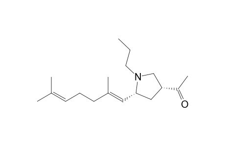Ethanone, 1-[5-(2,6-dimethyl-1,5-heptadienyl)-1-propyl-3-pyrrolidinyl]-, [3.alpha.,5.alpha.(E)]-