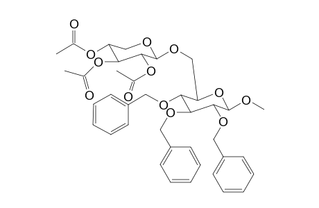 Methyl 2,3,4-tri-O-acetyl-.beta.,D-xylopyranosyl(1-6)-2,3,4-tri-O-benzyl-.beta.,D-gliucopyranoside