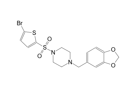 1-(1,3-benzodioxol-5-ylmethyl)-4-[(5-bromo-2-thienyl)sulfonyl]piperazine