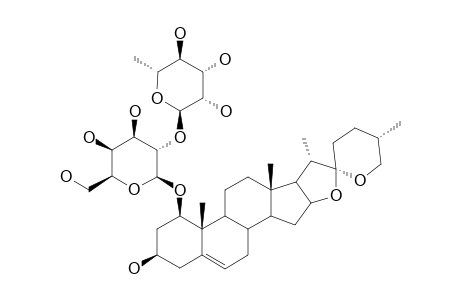 RUSCOGENIN-1-O-[O-ALPHA-L-RHAMNOPYRANOSYL-(1->2)-BETA-D-GALACTOPYRANOSIDE];(25R)-SPIROST-5-ENE-1-BETA,3-BETA-DIOL-1-O-[O-ALPHA-L-RHAMNOPYRANOSYL-(1