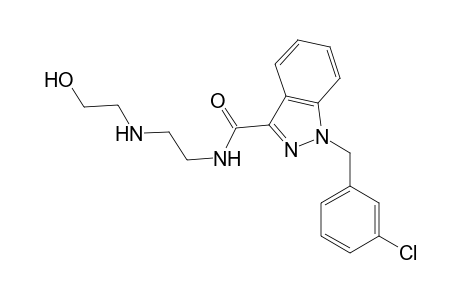 N-{2'-(Hydroxyethyl)aminoethyl]-1-3-chlorophenyl)methyl]-1H-indazole-3-carboxamide