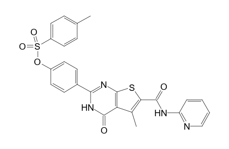 4-(5-Methyl-4-oxo-6-(pyridin-2-ylcarbamoyl)-3,4-dihydrothieno[2,3-d]pyrimidin-2-yl)phenyl 4-methylbenzenesulfonate