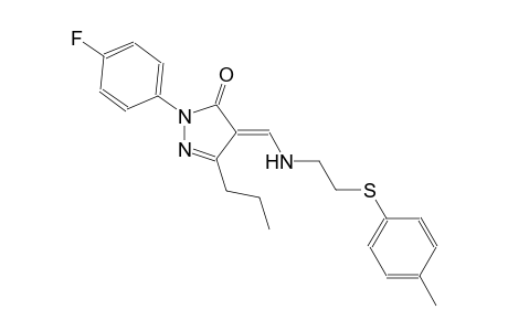 3H-pyrazol-3-one, 2-(4-fluorophenyl)-2,4-dihydro-4-[[[2-[(4-methylphenyl)thio]ethyl]amino]methylene]-5-propyl-, (4E)-