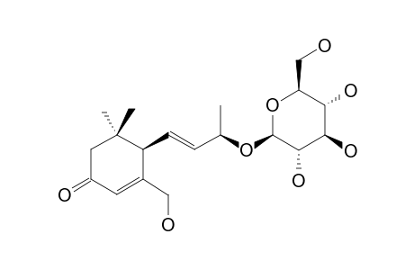 MACARANGIOSIDE-D;(6R,7E,9S)-MEGASTIGMAN-4,7-DIEN-3-ONE-9,13-DIOL-9-O-BETA-D-GLUCOPYRANOSIDE