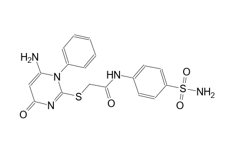 2-[(6-amino-4-oxo-1-phenyl-1,4-dihydro-2-pyrimidinyl)sulfanyl]-N-[4-(aminosulfonyl)phenyl]acetamide