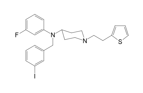 N-(3-Fluorophenyl)-N-(3-iodobenzyl)-1-[2-(thiophen-2-yl)ethyl]piperidin-4-amine