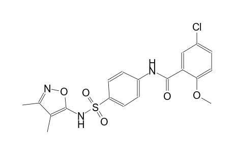 5-chloro-N-(4-{[(3,4-dimethyl-5-isoxazolyl)amino]sulfonyl}phenyl)-2-methoxybenzamide