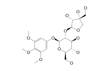 KHAEPHUOSIDE-A;3,4,5-TRIMETHOXYPHENYL-1-O-BETA-APIOFURANOSYL-(1->2)-BETA-GLUCOPYRANOSIDE