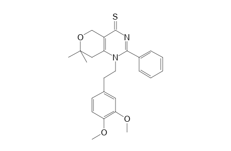 4H-Pyrano[4,3-d]pyrimidine-4-thione, 1-[2-(3,4-dimethoxyphenyl)ethyl]-1,5,7,8-tetrahydro-7,7-dimethyl-2-phenyl-
