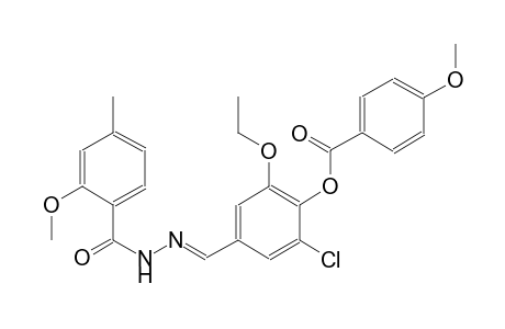 2-chloro-6-ethoxy-4-{(E)-[(2-methoxy-4-methylbenzoyl)hydrazono]methyl}phenyl 4-methoxybenzoate