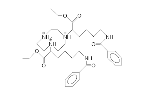 1,4-Bis(5-benzamido-1-ethoxycarbonyl-pentyl)-1,4,7-triaza-cyclononane trication