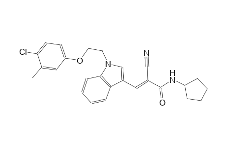(2E)-3-{1-[2-(4-chloro-3-methylphenoxy)ethyl]-1H-indol-3-yl}-2-cyano-N-cyclopentyl-2-propenamide