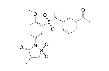 benzenesulfonamide, N-(3-acetylphenyl)-2-methoxy-5-(4-methyl-1,1-dioxido-3-oxo-2-isothiazolidinyl)-