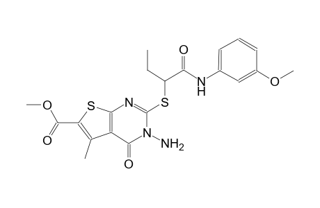 methyl 3-amino-2-({1-[(3-methoxyanilino)carbonyl]propyl}sulfanyl)-5-methyl-4-oxo-3,4-dihydrothieno[2,3-d]pyrimidine-6-carboxylate
