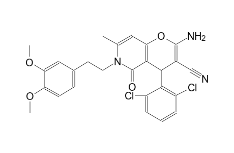 2-amino-4-(2,6-dichlorophenyl)-6-[2-(3,4-dimethoxyphenyl)ethyl]-7-methyl-5-oxo-5,6-dihydro-4H-pyrano[3,2-c]pyridine-3-carbonitrile