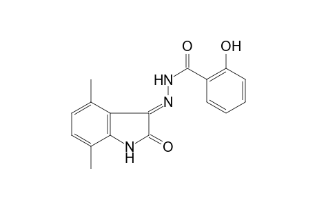 2-Hydroxy-N'-(2-keto-4,7-dimethyl-indol-3-yl)benzohydrazide