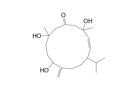 1-Isopropyl-4,8,11-trihydroxy-4,8-dimethyl-12-methylene-6-oxocyclotetradec-2-ene