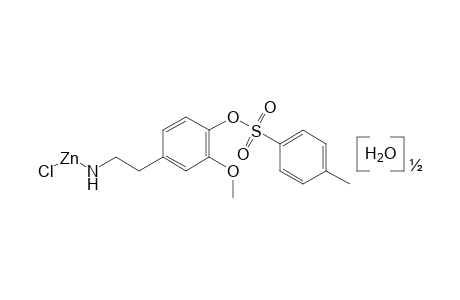 CHLORO[(4-HYDROXY-3-METHOXYPHENETHYL)AMINO]ZINC, p-TOLUENESULFONATE, HEMIHYDRATE