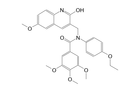 N-(4-ethoxyphenyl)-N-[(2-hydroxy-6-methoxy-3-quinolinyl)methyl]-3,4,5-trimethoxybenzamide