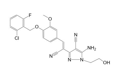5-amino-3-((Z)-2-{4-[(2-chloro-6-fluorobenzyl)oxy]-3-methoxyphenyl}-1-cyanoethenyl)-1-(2-hydroxyethyl)-1H-pyrazole-4-carbonitrile