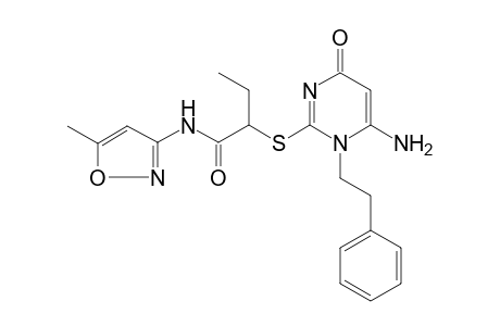 2-(6-amino-4-oxo-1-phenethylpyrimidin-2-yl)sulfanyl-N-(5-methyl-1,2-oxazol-3-yl)butanamide