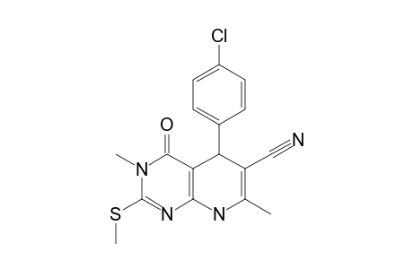 5-(4-CHLOROPHENYL)-6-CYANO-3,7-DIMETHYL-2-METHYLSULFANYL-5,8-DIHYDROPYRIDO-[2,3-D]-PYRIMIDIN-4(3H)-ONE