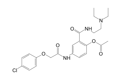 2-(p-chlorophenoxy)-3'-{[2-(diethylamino)ethyl]carbamoyl]-4'-hydroxyacetanilide, acetate (ester)