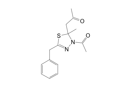 4-ACETYL-2-BENZYL-5-METHYL-5-(2-OXOPROPYL)-1,3,4-THIADIAZOL-2-INE