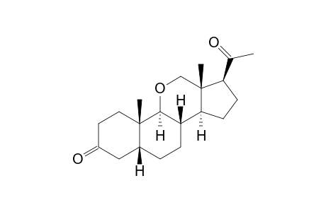 11-Oxa-5.beta.-pregnane-3,20-dione