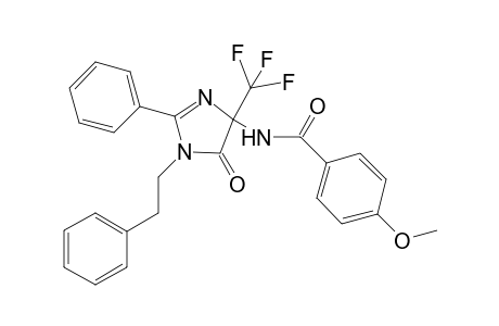 4-Methoxy-N-[5-oxo-2-phenyl-1-(2-phenylethyl)-4-(trifluoromethyl)-4,5-dihydro-1H-imidazol-4-yl]benzamide