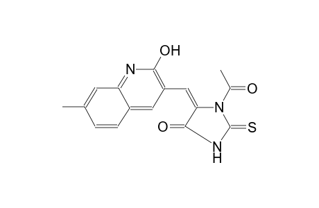 4-imidazolidinone, 1-acetyl-5-[(2-hydroxy-7-methyl-3-quinolinyl)methylene]-2-thioxo-, (5E)-