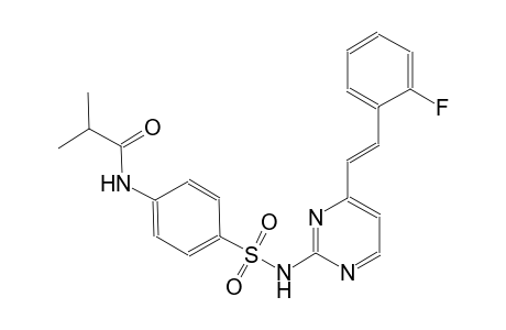 N-{4-[({4-[(E)-2-(2-fluorophenyl)ethenyl]-2-pyrimidinyl}amino)sulfonyl]phenyl}-2-methylpropanamide