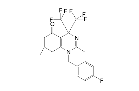1-[(4-fluorophenyl)methyl]-2,7,7-trimethyl-4,4-bis(trifluoromethyl)-1,4,5,6,7,8-hexahydroquinazolin-5-one