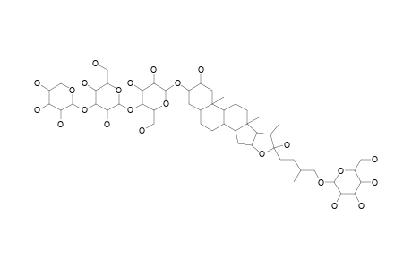 HIRTIFOLIOSIDE_A;FUROST-2-ALPHA,3-BETA,22-ALPHA-TRIOL_3-O-[BETA-D-XYLOPYRANOSYL-(1->3)-O-BETA-D-GLUCOPYRANOSYL-(1->4)-O-BETA-