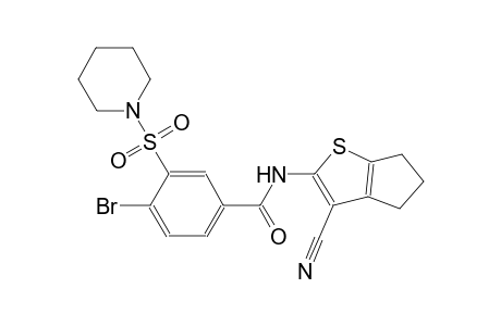 4-Bromanyl-N-(3-cyano-5,6-dihydro-4H-cyclopenta[b]thiophen-2-yl)-3-piperidin-1-ylsulfonyl-benzamide