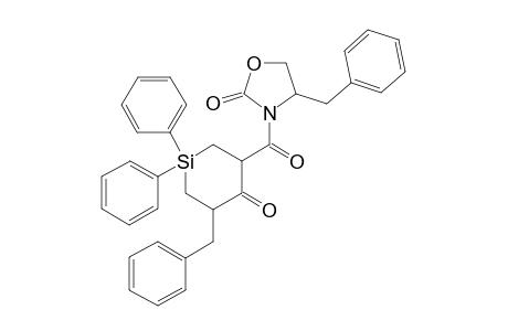 3-[4',4'-Diphenyl-5'-(phenylmethyl)-3'-oxo-4'-silacyclohexane-]-4-9phenylmethyl)-2-oxazolinone