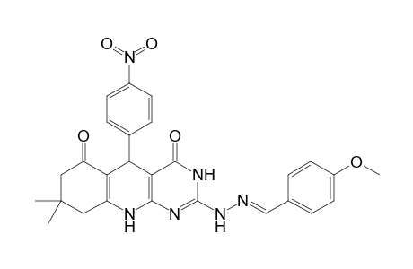 2-[N'-(4-Methoxyphenylmethylen)-hydrazone]-8,8-dimethyl-5-(4-nitrophenyl)-5,8,9,10-tetra-hydropyrimido[4,5-b]quinoline-4,6-dione
