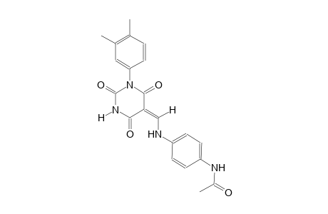 N-(4-{[(E)-(1-(3,4-dimethylphenyl)-2,4,6-trioxotetrahydro-5(2H)-pyrimidinylidene)methyl]amino}phenyl)acetamide