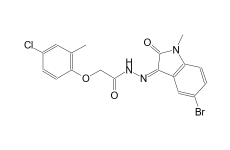 N'-[(3Z)-5-bromo-1-methyl-2-oxo-1,2-dihydro-3H-indol-3-ylidene]-2-(4-chloro-2-methylphenoxy)acetohydrazide