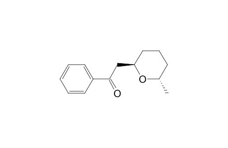 Ethanone, 1-phenyl-2-(tetrahydro-6-methyl-2H-pyran-2-yl)-, (2R-trans)-