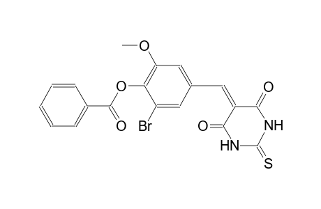 2-bromo-4-[(4,6-dioxo-2-thioxotetrahydro-5(2H)-pyrimidinylidene)methyl]-6-methoxyphenyl benzoate