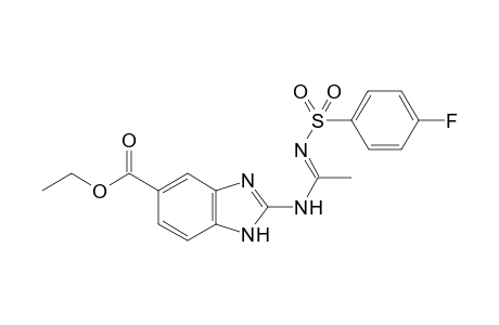 Ethyl (E)-2-{N'-[(4-fluorophenyl)sulfonyl]acetimidamido}-1H-benzimidazole-5-carboxylate