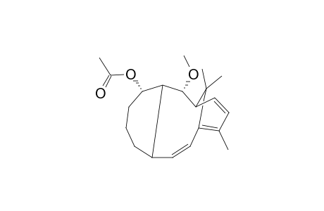 4-.alpha.-Carbomethoxy-3,5,6,8-tetrahydro-2.alpha.-methoxy-12,15,15-trimethyltricyclo[9.3.1.0(3,8)]pentadec-11-ene