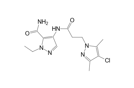 4-{[3-(4-chloro-3,5-dimethyl-1H-pyrazol-1-yl)propanoyl]amino}-1-ethyl-1H-pyrazole-5-carboxamide