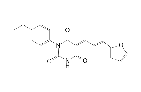 (5E)-1-(4-ethylphenyl)-5-[(2E)-3-(2-furyl)-2-propenylidene]-2,4,6(1H,3H,5H)-pyrimidinetrione