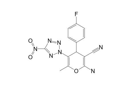 2-amino-4-(4-fluorophenyl)-6-methyl-5-(5-nitrotetrazol-2-yl)-4H-pyran-3-carbonitrile