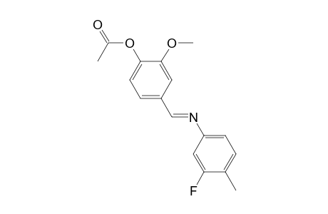 4-((E)-[(3-Fluoro-4-methylphenyl)imino]methyl)-2-methoxyphenyl acetate